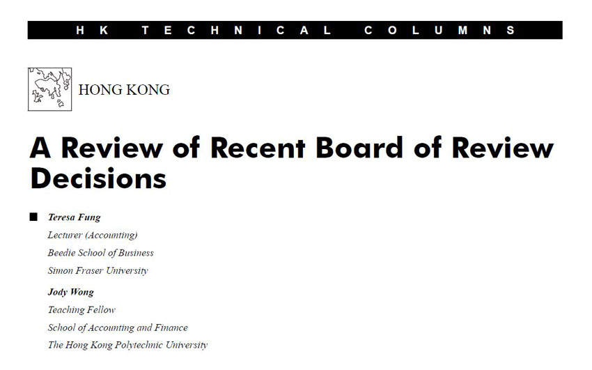 A Review of Recent Board of Review Decisions