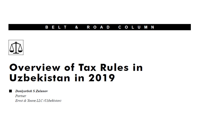 Overview of Tax Rules in Uzbekistan in 2019