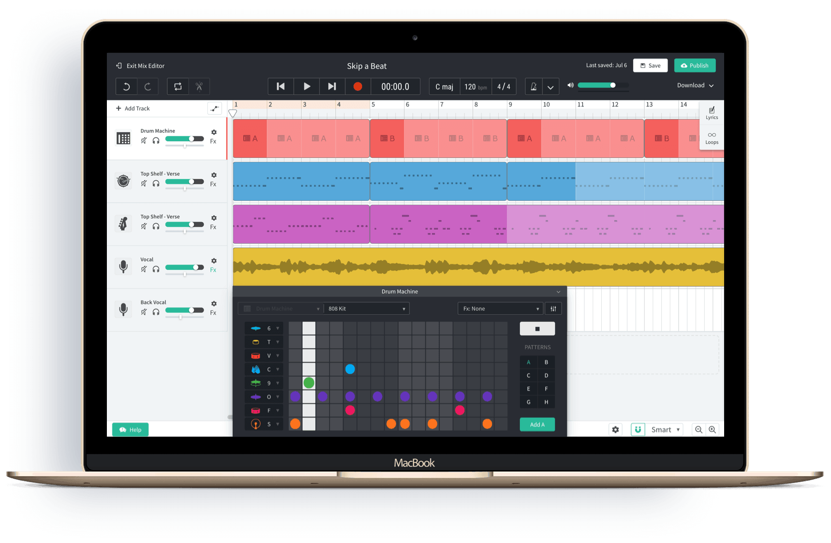 The Bandlab Digital Audio Workstation, based entirely on a browser.